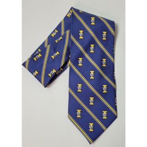 Wm Chelsea Ltd Saint Ignatius Wildcats Silk Tie Blue Yellow Striped Mascot
